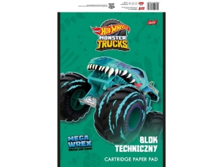 Blok techniczny A4 10 kartek ok�adka kredowana 190 g/m2 HOT WHEELS [opakowanie=10szt]