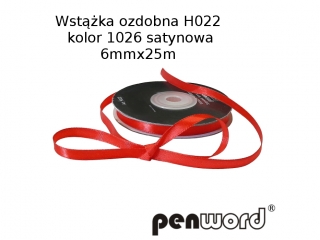 WST��KA OZDOBNA H022 KOL. 1026 SATYNOWA 6mmx25m [opakowanie=5szt]