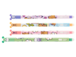 D�ugopis wymazywalny Kapibara Yummy Yum, 0.5mm, niebieski, Happy Color [opakowanie=12szt]