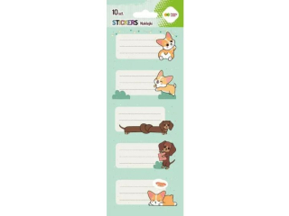 Naklejki na ZESZYTY - Corgi Team, 86x255 mm, Happy Color [opakowanie=5szt]