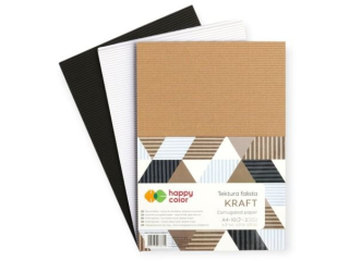 Tektura falista KRAFT2, A4, 10 ark, 3 kolory, Happy Color