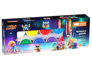 Farby plakatowe 12 kolor�w x 25ml, Aqua Cuties, Happy Color