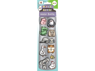 Naklejki WATER BOTTLE - Bubble Animals, 83x286 mm, Happy Color [opakowanie=5szt]