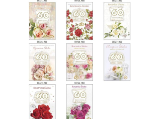 Laurka du�a z cyframi na g�bkach LDG 140x200 LDG_RS_706_R60 Rocznica �lubu  [opakowanie=10szt]