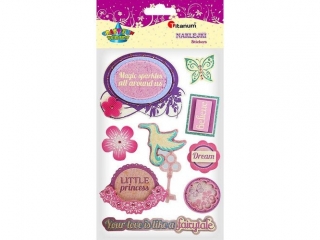 Naklejki papierowe 3D Little Princess mix kolor�w i kszta�t�w 8szt.