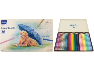 KREDKI 36 KOL., PASTEL, METALIC, CLASSIC X 12 SZT. OP. MET. TR�JK�TNE SPREE