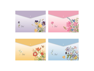 TECZKA KOPERTA A4 NA SUWAK PP FLORAL SPREE [opakowanie=12szt]