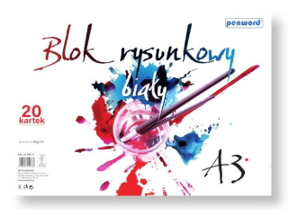 BLOK RYSUNKOWY A3 BIA�Y BR-3 80g 20 KARTEK