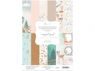 BLOK PAPIER�W KREATYWNYCH Z ELEMENTAMI DO WYCINANIA - MAGICAL FOREST, 20 ARKUSZY BN-DLP