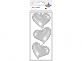Bry�y plastikowe serca 65x58mm g��boko�� 40mm 3szt.