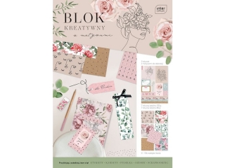 Blok kreatywny A4 z naklejkami INTERDRUK Garden