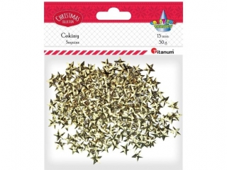 Cekiny gwiazdki wypuk�e 15mm z�ote 30g