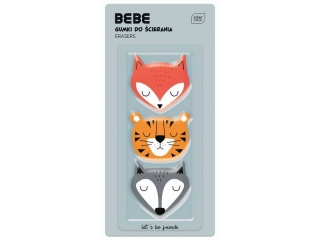 Gumka do �cierania INTERDRUK BB Friends BOYS, blister 3szt.