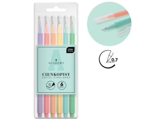 Cienkopisy INTERDRUK Academy 6 kolor�w pastelowe