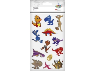Naklejki foliowe dinozaury mix rozmiar�w i kolor�w 13szt.