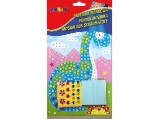 Mozaika piankowa DINOZAUR wymiary planszy do wyklejenia: 16, 3x23, 4 cm, stojak na obrazek