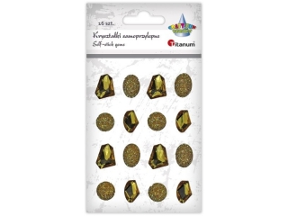 Kryszta�ki samoprzylepne kamyki z�ote mix rozmiar�w 16szt.
