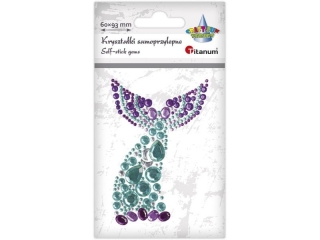 Kryszta�ki samoprzylepne ogon syreny 60x93mm turkusowo-fioletowy 1szt.