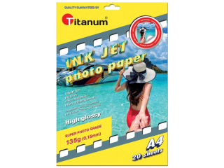 B�yszcz�cy, samoprzylepny papier fotograficzny do drukarek atramentowych A4/20. 135 g (0, 15mm)