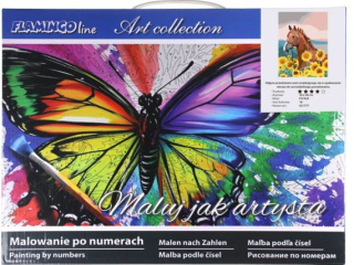 Malowanie po numerach 30x40cm KO� W S�ONECZNIKACH pionowy