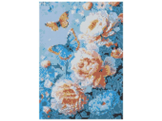 MOZAIKA DIAMENTOWA 30x40 cm, PIONOWA, WZ�R: RӯE Z MOTYLAMI FLAMINGO LINE