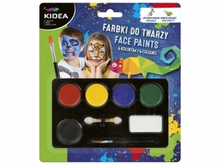 FARBKI DO MALOWANIA TWARZY 3, 4G X 6 KOLOR�W KIDEA