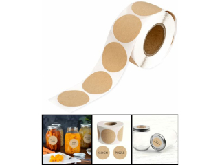 NAKLEJKI NA ROLCE - ETYKIETY OKR�G�E, KRAFT, 3, 8 CM, 500 SZT [opakowanie=6szt] NZWR-DLP