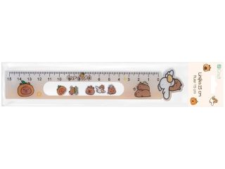 LINIJKA Z RUCHOMYMI MOTYWAMI 15 CM - KAPIBARA - BE�OWA