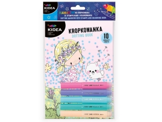 ZESTAW - FLAMASTRY DO MALOWANIA KROPKAMI ZE STEMPELKAMI I KOLOROWANKA WRӯKI KIDEA