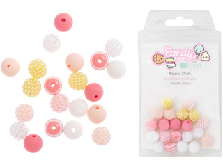 KORALIKI, 21 SZT., 12 MM - COTTON CANDY [opakowanie=6szt]