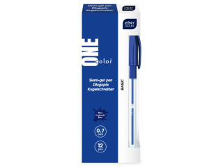 D�ugopis z gripem niebieski BASIC One Color 12/1152 [opakowanie=12szt]