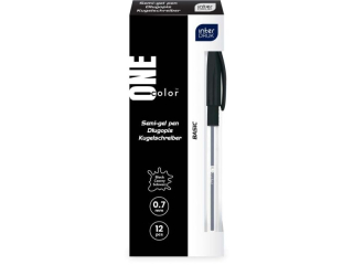 D�ugopis z gripem czarny BASIC One Color 12/1152 [opakowanie=12szt]