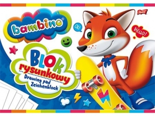 Blok rysunkowy A4 20 kartek ok�adka kredowana 80 g/m2 ZWIERZAKI UCZNIAKI [opakowanie=10szt]