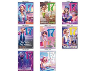 Laurka z cyframi na g�bkach exclusive B6GE 117x167 B6GE_URML_835_U17 Urodziny  [opakowanie=10szt]