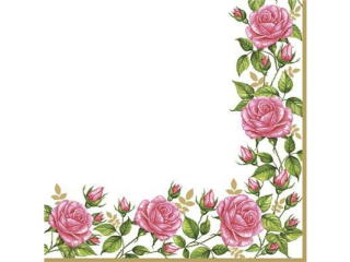 Serwetki POL-MAK SD_OG_025501 Daisy Lunch Flower Frame with Garden Roses