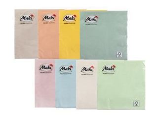 Serwetki POL-MAK SL_CO_MIX_PASTELE Maki Lunch MIX MAKI Unicolour pastele