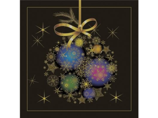 Serwetki POL-MAK SL_GW_028201 Maki Lunch Snowflake Bauble on Black