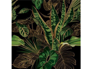Serwetki POL-MAK SL_OG_062501 Maki Lunch Exotic Leaves on Dark Wallpaper