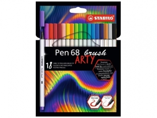 Flamaster STABILO Pen 68 brush etui kartonowe 18 szt. ARTY 568/18-21-20 [opakowanie=6szt]
