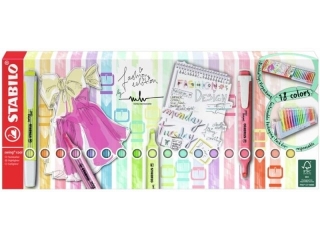 Zakre�lacz STABILO swing cool/pastel 18szt. + podstawka na biurko