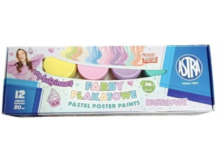 Farby plakatowe ASTRA Muffinaart 12 kol x 20 ml STANDARD BOX - pastel