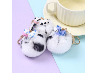 Brelok z pomponem, Duszki, miks wzor�w, Happy Color [opakowanie=24szt]