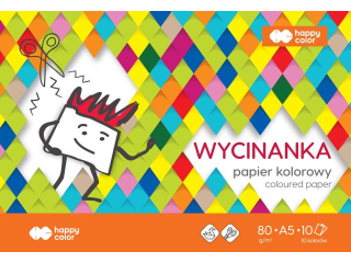 Blok Wycinanka Ludek, A5, 10ark, 10 kol, 80g/m, Happy Color [opakowanie=20szt]