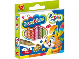 Kredki BAMBINO 12 kolor�w + temper�wka ZWIERZAKI UCZNIAKI [opakowanie=10szt]