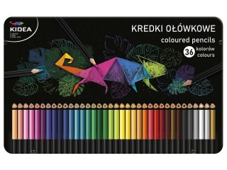 KREDKI TR�JK�TNE W METALOWYM PUDE�KU 36 KOLOR�W KIDEA