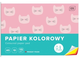 Zeszyt papier�w kolorowych A5 10k. INTERDRUK