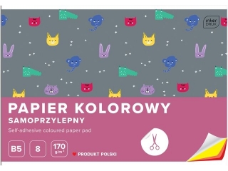 Zeszyt papier�w kolorowych samoprzylepnych B5 8k. INTERDRUK