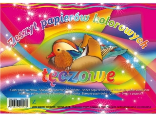Zeszyt papier�w kolorowych t�czowe A4 8k.