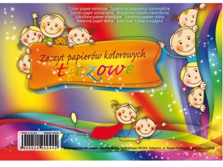 Zeszyt papier�w kolorowych t�czowe A5 8k.
