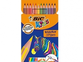 Kredki BIC Evolution Stripes 12 kolor�w  SUPER-HURT